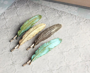 Feather Bobby Pin - one piece