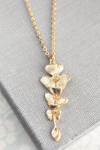 Load image into Gallery viewer, Gold Orchid Necklace