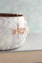 Load image into Gallery viewer, Dragonfly Earrings - Pink Copper