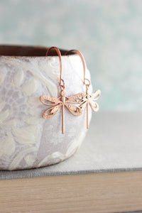 Dragonfly Earrings - Pink Copper